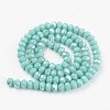 Electroplate Opaque Solid Color Glass Beads Strands X-EGLA-A034-P6mm-L15-2
