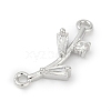 Brass Clear Cubic Zirconia Connector Charms KK-Z094-06P-02-2