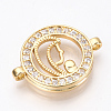 Brass Micro Pave Cubic Zirconia Links ZIRC-Q013-43G-2