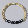 Stylish Brass & Acrylic Word Beaded Stretch Bracelets Trendy for Unique Look QS6453-3-1