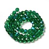 Electroplate Transparent Glass Beads Strands EGLA-A035-T8mm-L18-2