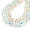 10 Strands 5 Colors AB Color Plated Transparent Glass Teardrop Beads Strands EGLA-TA0013-66-3