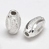 Fancy Cut Textured 925 Sterling Silver Oval Beads STER-F012-20A-1