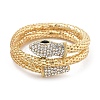 Snake Alloy Rhinestone Bangles for Women BJEW-G085-01G-02-4