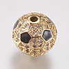 Brass Micro Pave Cubic Zirconia Beads ZIRC-E147-04B-G-1