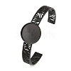 304 Stainless Steel Blank Cuff Bangle Bases with Flat Round Tray SA-CBA82C8-04C-EB-1
