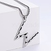 3Pcs Stainless Steel Textured Letter Pendant Box Chain Necklaces LW4134-49-1