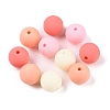 Rubberized Style Imitated Silicone Acrylic Beads MACR-T048-01B-17-1