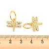 Brass Micro Pave Clear Cubic Zirconia Charms LS-ZIRC-L091-073G-3
