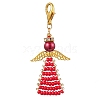 Angel Glass Seed Beads Pendants Decrotions HJEW-MZ00113-3