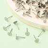 Tarnish Resistant 316 Surgical Stainless Steel Flat Round Blank Peg Stud Earring Settings STAS-R073-06-5