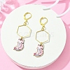 Rack Plating Alloy Cat Dangle Leverback Dangle Earrings EJEW-JE05502-02-3