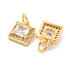 Brass Micro Pave Clear Cubic Zirconia Pendants KK-P275-32A-G-2