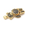 Brass Micro Pave Cubic Zirconia Pendants KK-E077-01G-06-3