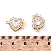 Heart Brass Micro Pave Cubic Zirconia Box Clasps KK-B125-15A-01G-3