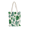 Green Plant Printed Canvas Women's Tote Bags ABAG-L018-B03-1