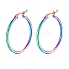 304 Stainless Steel Hoop Earrings PW-WG89744-15-1