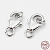 Anti-Tarnish Rhodium Plated 925 Sterling Silver Lobster Claw Clasps STER-O015-C-04-3