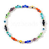 Rainbow Color Evil Eye Handmade Lampwork Beads Stretch Bracelets for Women CY7540-1