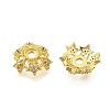 Star Brass Micro Pave Cubic Zirconia Bead Caps KK-K300-05C-G-2