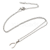 Non-Tarnish 201 Stainless Steel Claw Pendant Necklace with Cable Chains NJEW-Q317-21P-1