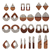 26Pcs 13 Styles Printed Opaque Resin & Walnut Wood Pendants RESI-TA0001-89-10