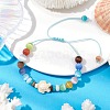 Cat Eye Beads & Synthetic Turquoise & Coconut Beads & Natural Freshwater Beads Braided Bead Bracelets BJEW-JB11330-1