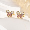 304 Stainless Steel Enamel Stud Earrings EJEW-B009-17G-5