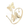 Butterfly Alloy Arm Cuff Bangles for Girl Women AJEW-A063-01H-G-4