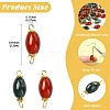 20Pcs Natural Carnelian Connector Charms PALLOY-YW00101-01-3