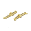 Rack Plating Brass Micro Pave Clear Cubic Zirconia Connector Charms KK-C007-37G-C-3