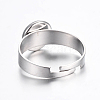 Tarnish Resistant Adjustable 304 Stainless Steel Finger Rings Components LS-STAS-G187-01P-8mm-2