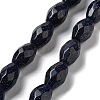 Synthetic Blue Goldstone Beads Strands G-P520-C25-01-1