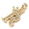 Rack Plating Brass Micro Pave Cubic Zirconia Pendants KK-D535-01R-RS-2