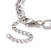 304 Stainless Steel Textured Cable Chain Bracelet for Men Women BJEW-E031-11P-01-3