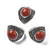 Natural Red Jasper Adjustable Rings RJEW-I108-03AS-06-4