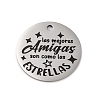 Anti-Tarnish 201 Stainless Steel Pendants STAS-R002-01P-19-1