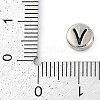 925 Sterling Silver Flat Round with Letter Beads LS-STER-G044-01AS-V-3