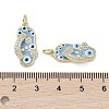 Real 18K Gold Plated Brass Micro Pave Cubic Zirconia Pendants KK-L209-073G-03-3