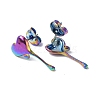 Ion Plating(IP) 304 Stainless Steel Melting Heart Stud Earrings for Women EJEW-F300-14MC-2