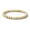 Natural Fossil Beads Stretch Bracelets for Women Men BJEW-JB11349-2