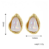 Fashionable Brass Irregular Geometric Imitation Pearl Stud Earrings AH5937-3