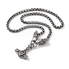 304 Stainless Steel Dragon Head King Box Chain Viking Mjolnir Thor Hammer Pendant Necklaces for Men NJEW-K278-15AS-2