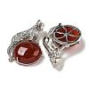 Natural Carnelian(Dyed & Heated) Half Round Pendants G-F766-06AS-06-2