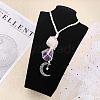 Natural Raw Rose Quartz & Amethyst Pendant Decoration HJEW-WH0043-21B-4