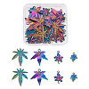 Yilisi 24Pcs 4 Style Rainbow Color Alloy Pendants FIND-YS0001-04-NR-19