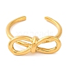 Ion Plating(IP) 304 Stainless Steel Bowknot Open Cuff Rings for Women RJEW-G319-01G-2