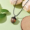 Spray Painted Wooden Acorn Box Pendant Necklaces NJEW-JN05035-2