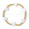 Brass Round Beads Strertch Bracelets SI5591-1-1