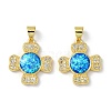 Brass Micro Pave Cubic Zirconia Pendants KK-A197-18G-1